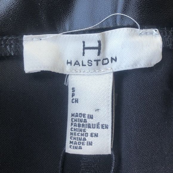 H Halston Womens Black Faux Leather Legging Pull on Ankle Zippers Size Small - Picture 4 of 12